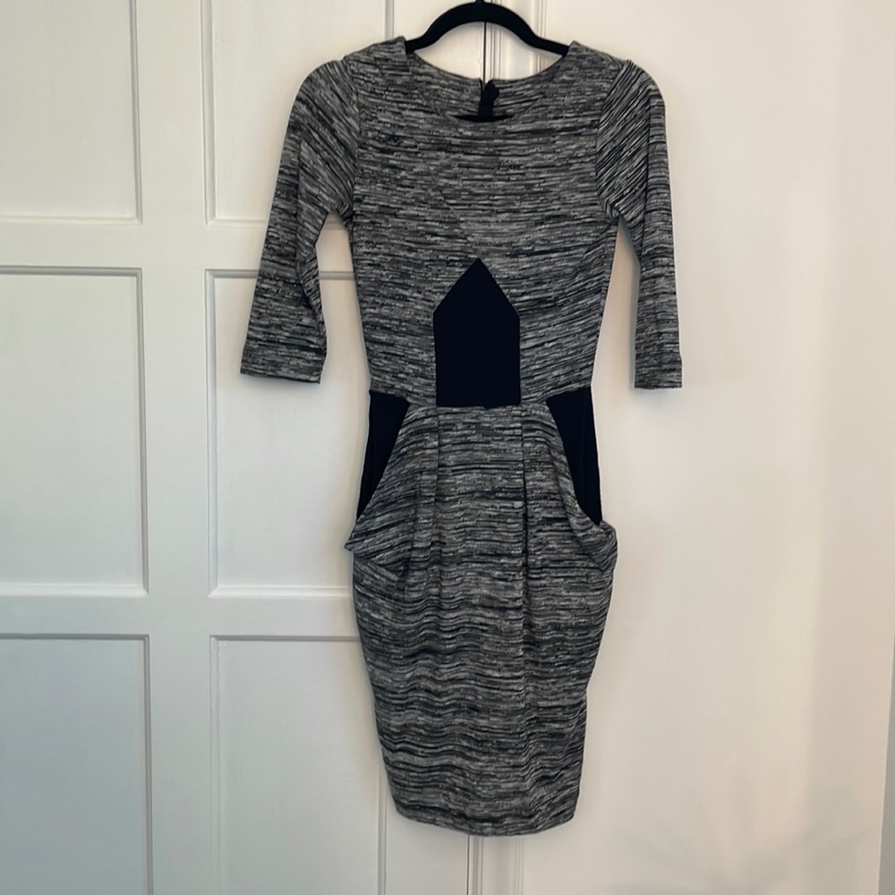 FRENCH CONNECTION Grey Marled Dress